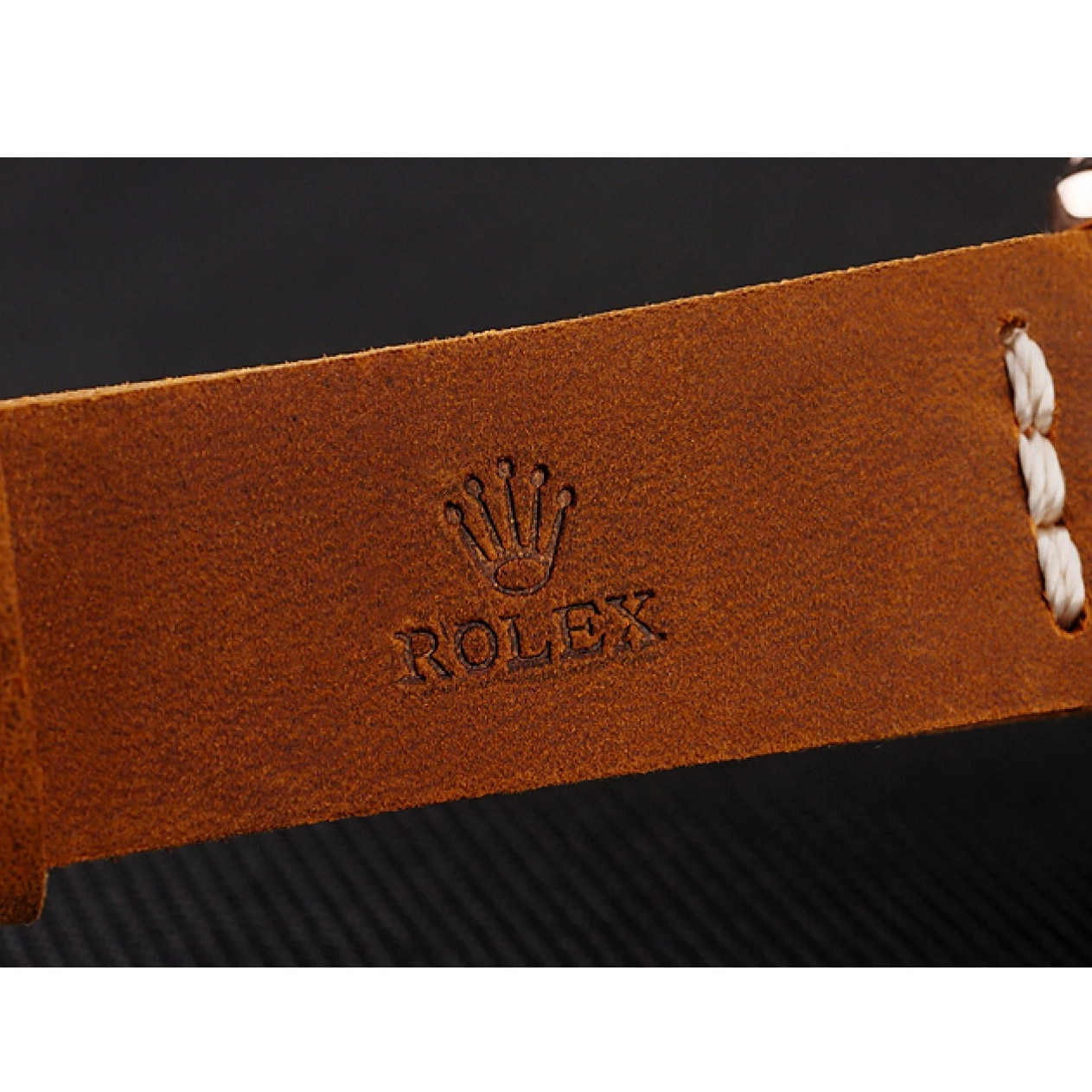 Rolex aaa copy Leather Black 1453861 Rose Case Gold Master Bracelet Rolex Yacht Brown Dial 0616